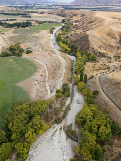 The Lindis River in March this year. Photo by Otago Fish and Game.