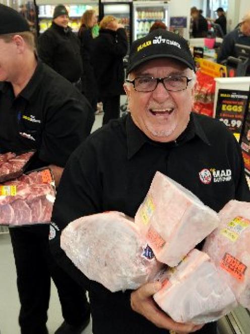 The Mad Butcher Dunedin owner and operator Tony Coulston (left) and the Mad Butcher himself,  Sir...