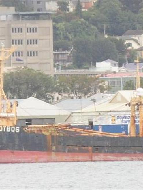 The Melilla 203 remains berthed at Dunedin's X/Y sheds as its original charterer Trans Pacific...