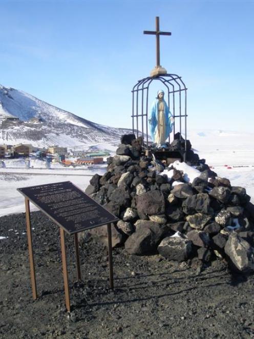 The memorial to US Navy Petty Officer Richard T. Williams, who died when the bulldozer he was...