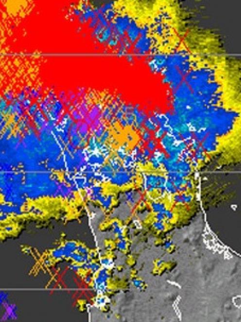 The Metservice tweeted this image of lightning strikes over Northland and Auckland this morning.