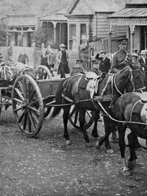 The military funeral of Private William John  Willis, Second Reinforcements, Otago Infantry, on...