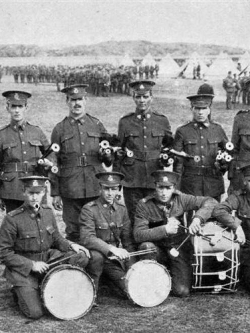 The military pipe band with the Expeditionary Force. The whole of the equipment was presented by...