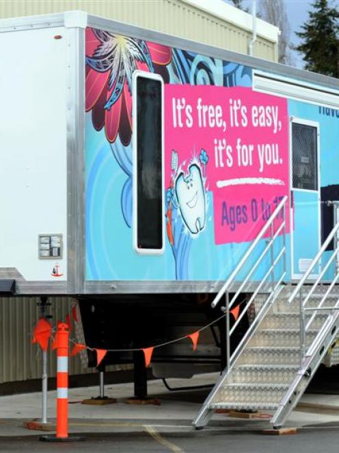 The new mobile dental clinic at Abbotsford Primary School.