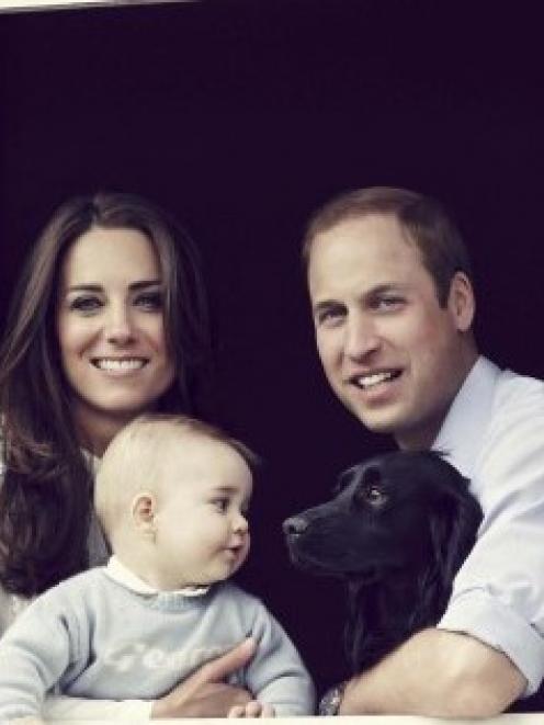 The new photo of Prince William, Catherine, Duchess of Cambridge and their son Prince George....