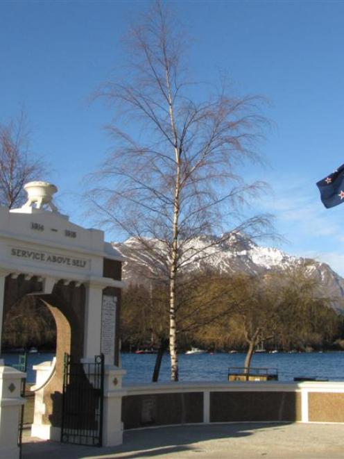 The New Zealand flag at the Queenstown Memorial Gates is often flown at half-mast in recognition...