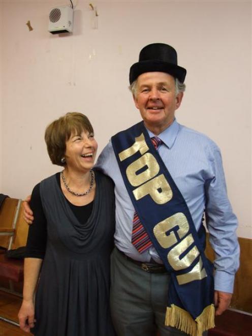 The newly "crowned" Top Guy of Cromwell, Alan Buxton, with wife Edith, who says he has been her...