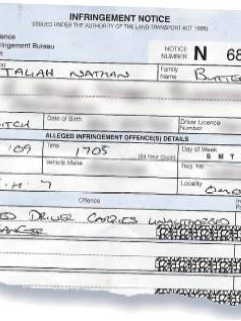 The offending ticket.