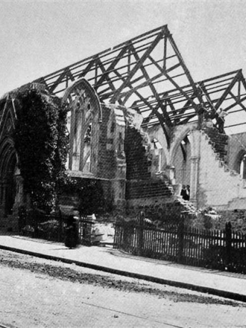 The old church being demolished to make way for the new St Paul's Cathedral, Dunedin. - Otago...