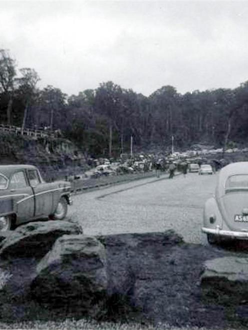 The opening of the Haast Pass Highway at Knights Point on November 6, 1965. Photo supplied.