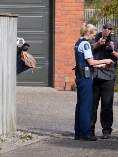 The police at the Patersons' Waikanae home after the accident. Photo: NZ Herald