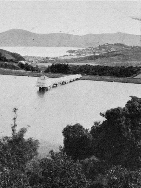 The Port Chalmers reservoir at Sawyers Bay. It is on  the slopes of Mount Mihiwaka about  3.2km...