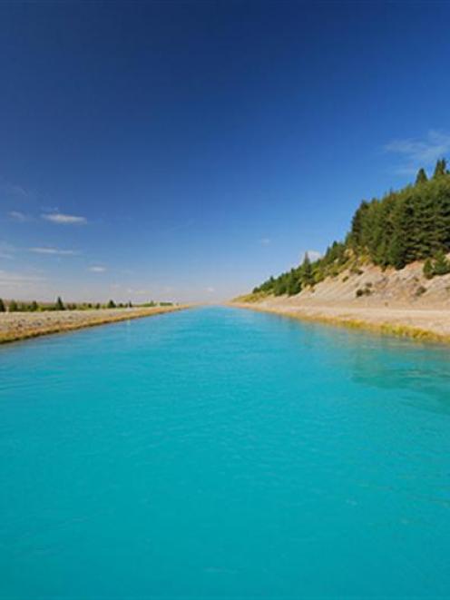 The power canal which has suffered slumping.