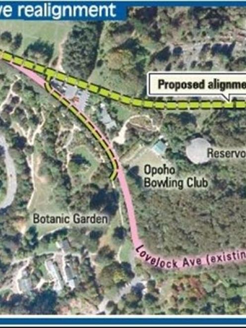 The proposed Lovelock Ave realignment. ODT Graphic.