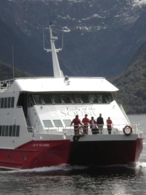 The refitted Lady of the Sounds when it returned to Milford Sound in 2008. Lakes Environmental...