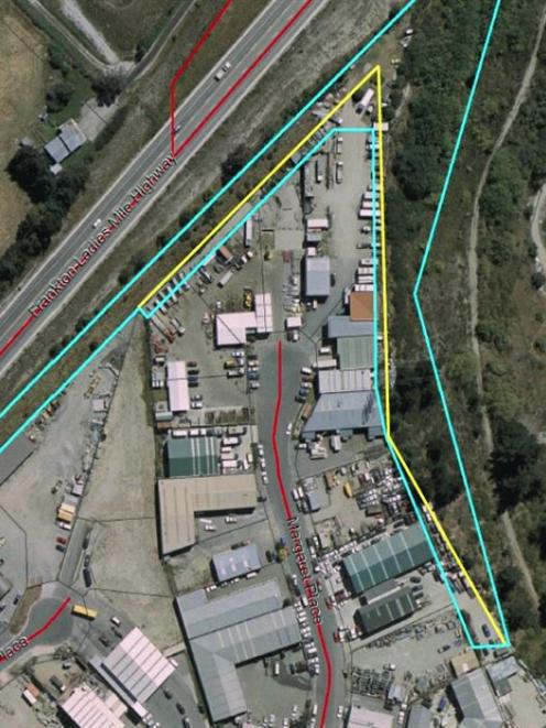 The reserve encroachment by businesses in Frankton's industrial zone - the area for a proposed...