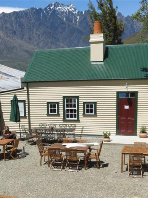 The restored and landscaped historic New Zealand Railways Shipping Office at the Frankton Marina...