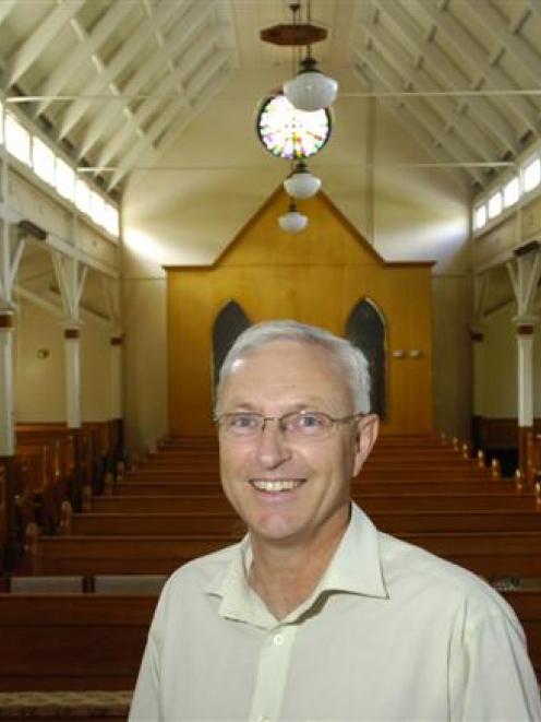 The Rev Geoffrey Skilton, in the Mornington Presbyterian Church in Glenpark Ave, Dunedin,...