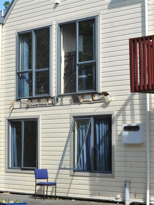 The scene at 598 Castle St where a balcony collapsed on Friday night. Photo by Christine O'Connor.