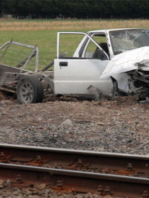 The scene of the Carterton crash. Photo by Wairarapa Times-Age
