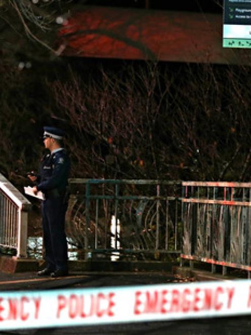 The scene of the shooting was cordoned off. Photo NZ Herald