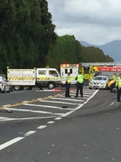 The scene of this morning's fatal crash. Photo NZME.