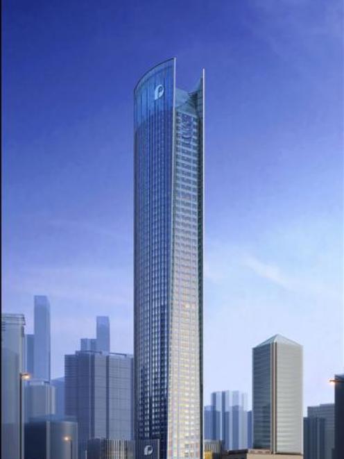 The Shangri-la Hotel in Chongqing, China, is being built by Diamond Heights Construction...