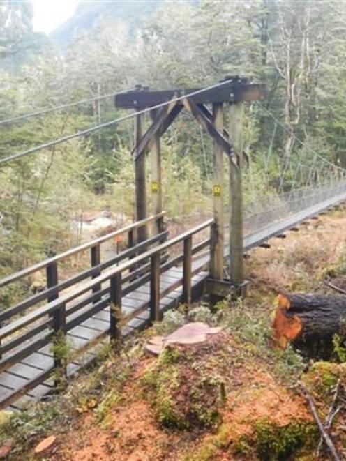 The Sugar Loaf Bridge on the Routeburn Track, near Glenorchy, will be intermittently closed until...
