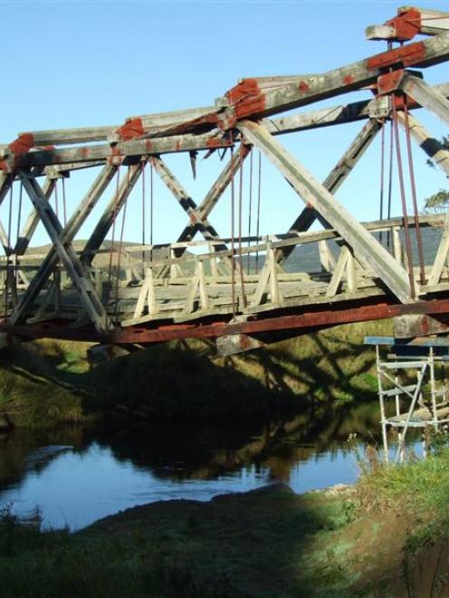 The Tawanui bridge across the Catlins River, which has been declared unsafe. Photo by Rachel Taylor.