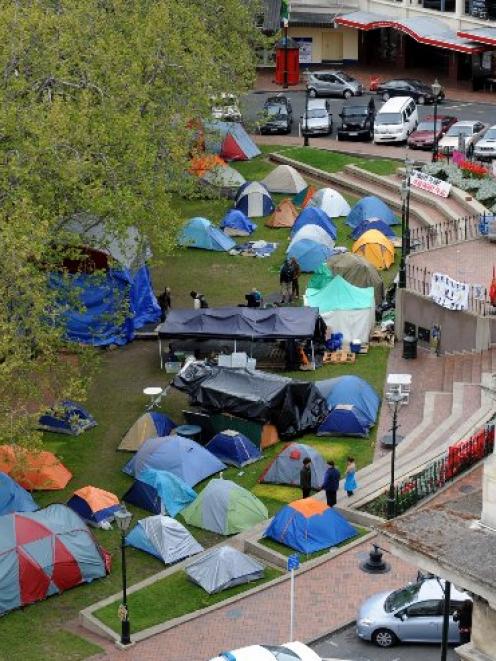 The tent city on the 9th day of the protest.