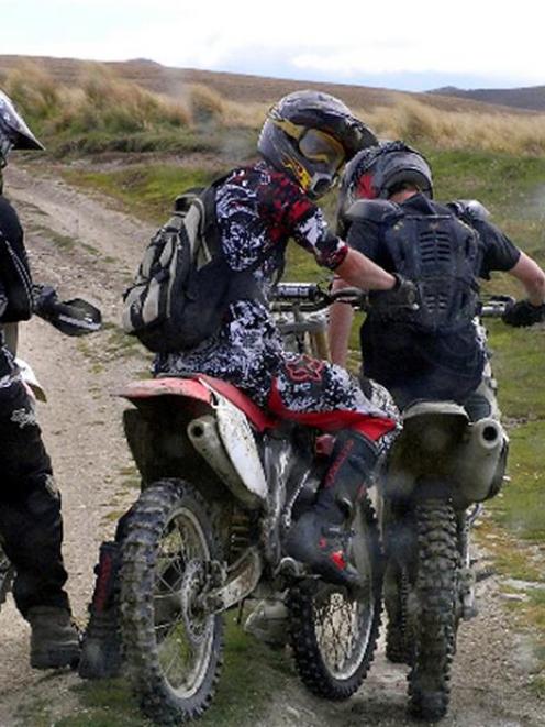 The trail bikers who are being prosecuted for damaging historic sluicings in the Oteake...