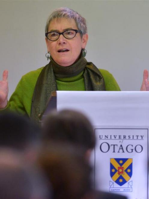 The University of Auckland's Prof Jane Kelsey at the Foreign Policy School in Dunedin on Saturday...