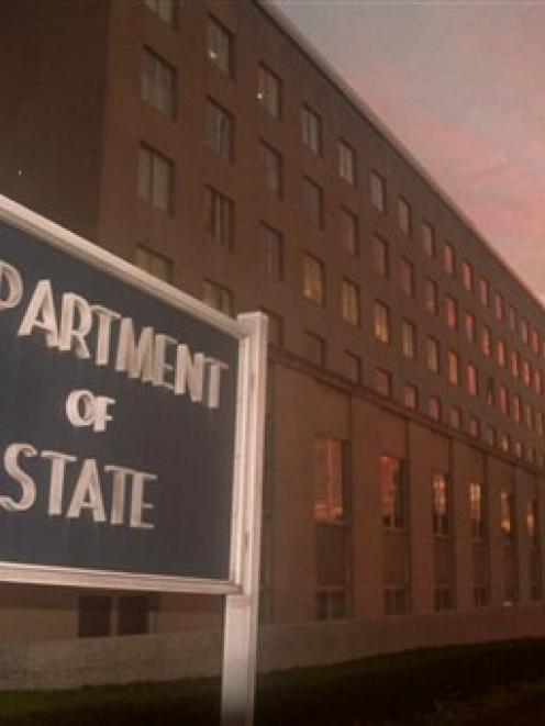 The US State Department building in Washington. Hundreds of thousands of State Department...
