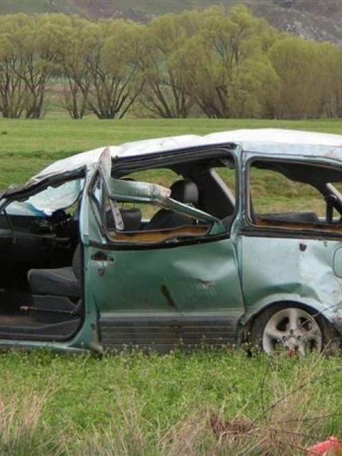 The van involved in a dual fatality near Poolburn in 2008. Photo by Rosie Mannins.