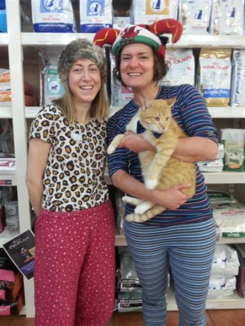 The Veterinary Centre Waimate veterinarians Anna McLeod (left) and Lucie Stanley dress up for an...