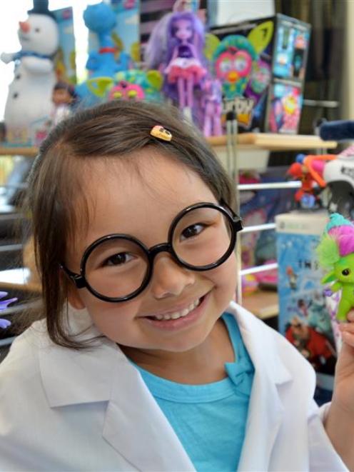 The Warehouse toy tester Maya Satake (6), of Dunedin, has been busy rating the latest children's...