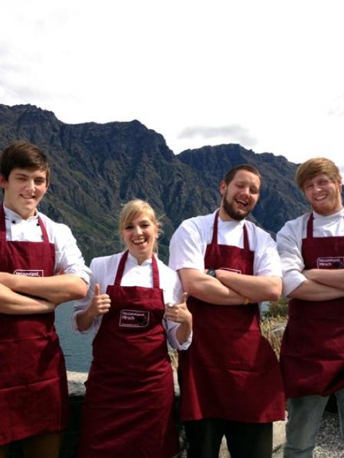 The winners of the New Zealand venison young German chef exchange, Nils Rupp (left), Gesa...