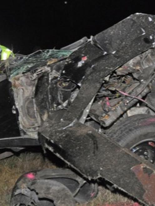 The wreckage after the crash. Photo: NZ Herald/John van de Ven