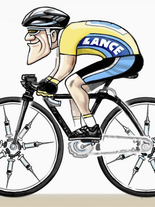 This  editorial cartoon depicting Lance Armstrong  by cartoonist Steve Sack,  published in the...