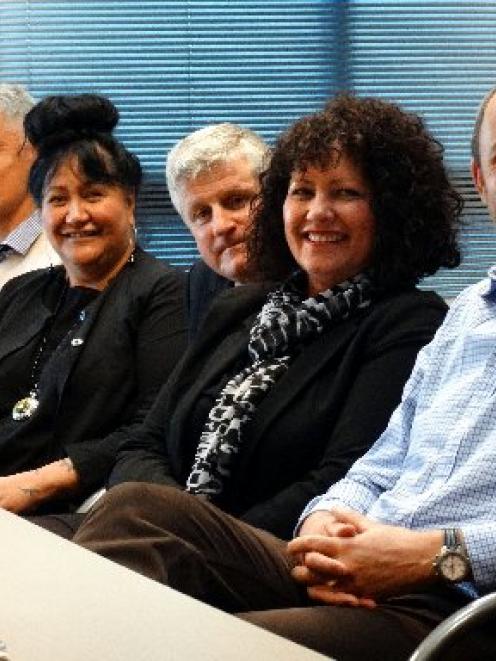 Those involved in the new Whanau Ora-led community health centre. From front to back is WellSouth...