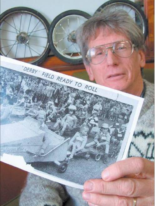 Those were the days: Trolley derby enthusiast Dave Goodman with an Otago Daily Times photograph...