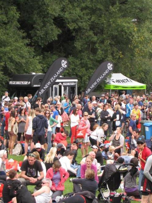 Thousands of spectators and supporters joined athletes at Butler's Green in Arrowtown at the...