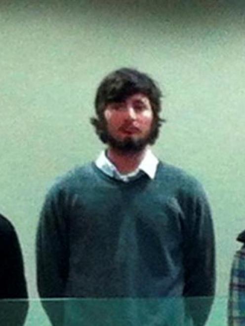 Three  Englishmen, (from left) Richard Michael Clark, Ewan Scott Hutton and Jack Parker, face...