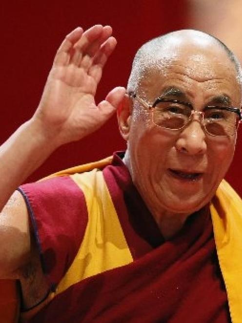 Tibet's exiled spiritual leader the Dalai Lama at the European Tibetan Buddhist Conference in...