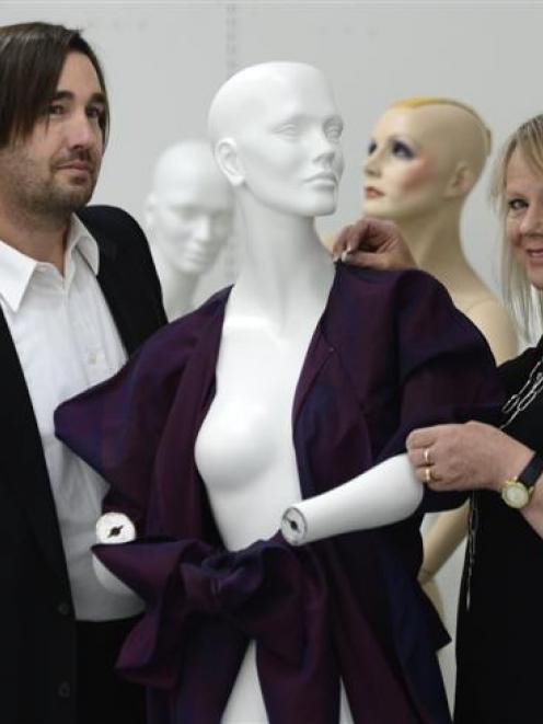 Tim Pollock, of the Dunedin Public Art Gallery, and fashion designer Donna Tulloch at the Dunedin...