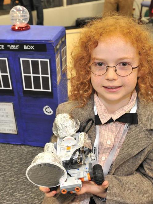 Tobias Devereux (9), of Kaikorai Primary School, gets ready to perform as Dr Who in the Robo Cup...