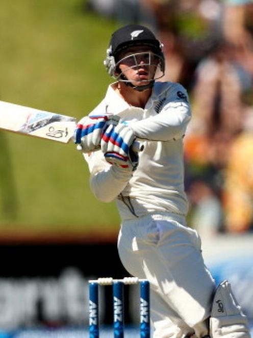 Tom Latham hit his third successive half-century to top-score in the New Zealand first innings....