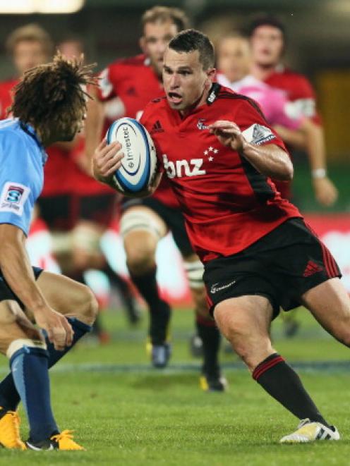 Tom Marshall in action for the Crusaders against the Bulls.