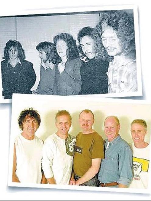Top: Argus in 1974: (from left) Marcel Rodeka, Chris Davies, Brian Seque, Peter Dickson and Denis...