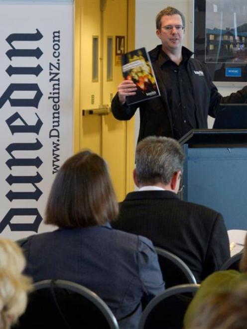 Tourism Dunedin chief executive Hamish Saxton launches the trust's inaugural marketing prospectus...